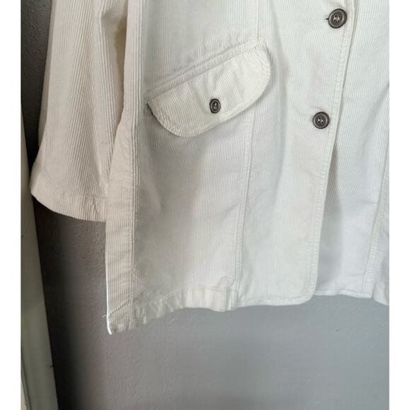Anthropologie Pilcro Washed Corduroy Oversized Blazer Off White Small - Picture 7 of 9